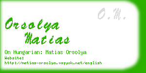 orsolya matias business card